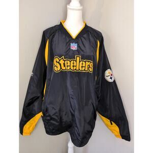 Reebok Steelers NFL Sideline Pullover Windbreaker Fan Gear XXL